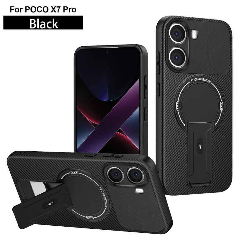 Casing Braket Magnetik Armor Kasar untuk Xiaomi 14T 14T Pro Poco F7 Pro F7 Ultra X7 Pro M6 Pro X6 C6