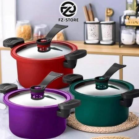 Teflon Pressure Cooker Pot 22cm Anti Lengket Panci Presto 3.5 Liter Serbaguna