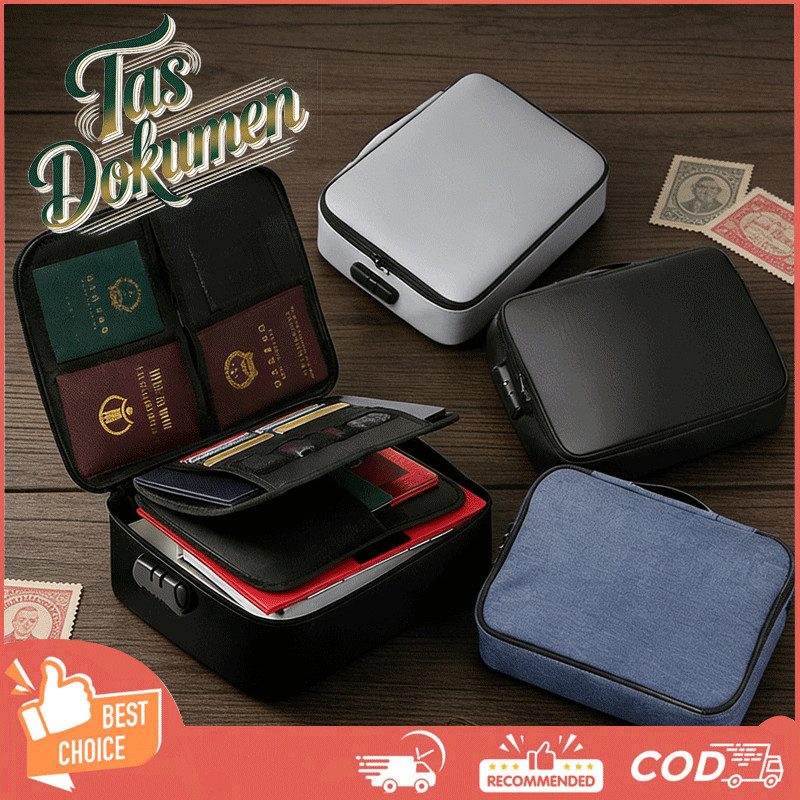 Tas Dokumen Tahan Api Dan Air Tas Dokumen Tas Penyimpanan Dokumen Tas Multifungsi Travel Bag Portabe