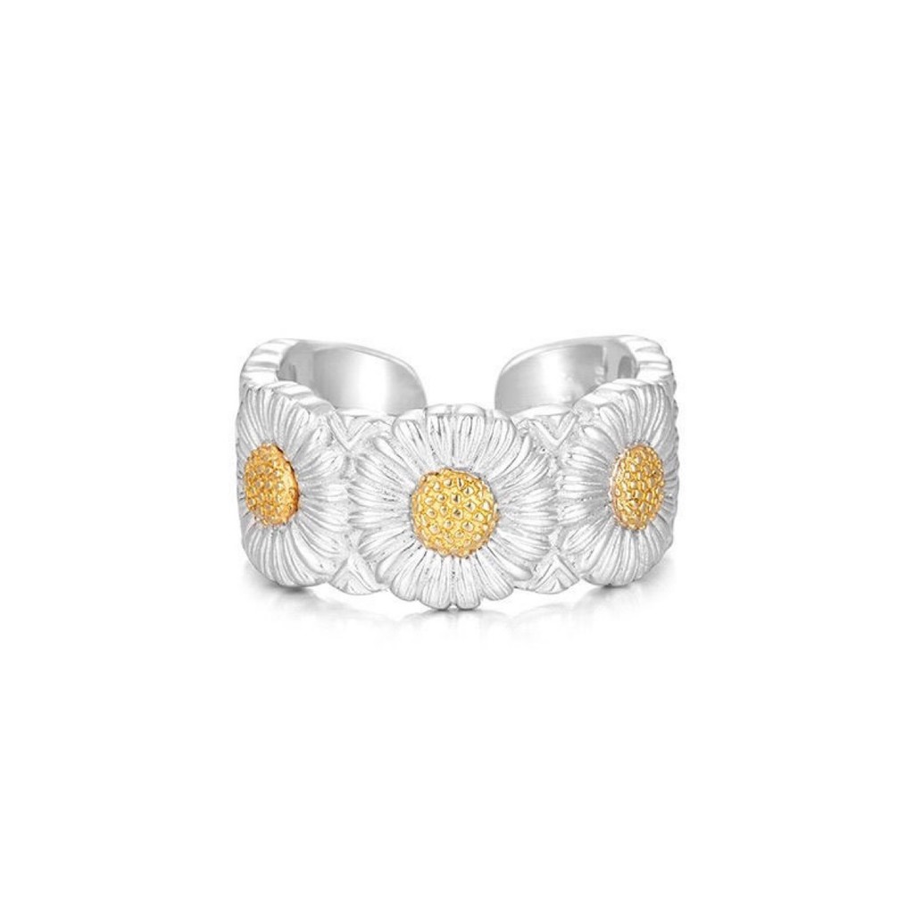 Cincin Hip Hop Cincin Bunga Vintage Krisan Cincin Terbuka Abadi