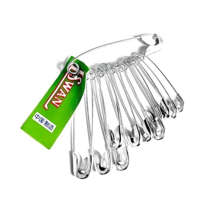 PENITI LSWAN / peniti silver 12pcs mix / peniti kecil peniti medium peniti besar