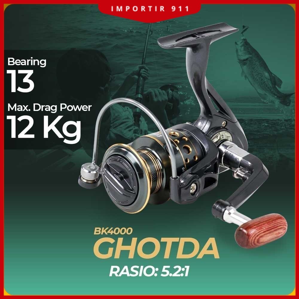 GHOTDA Reel Pancing Spinning 5.2:1 Ball Bearing 13 - BK4000