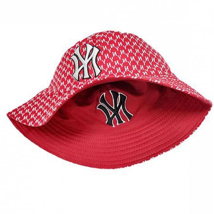 New Arrival Bucket Hat Wanita Pria / Topi Bolak Balik Import / Topi MLB NY Yankees - Merah