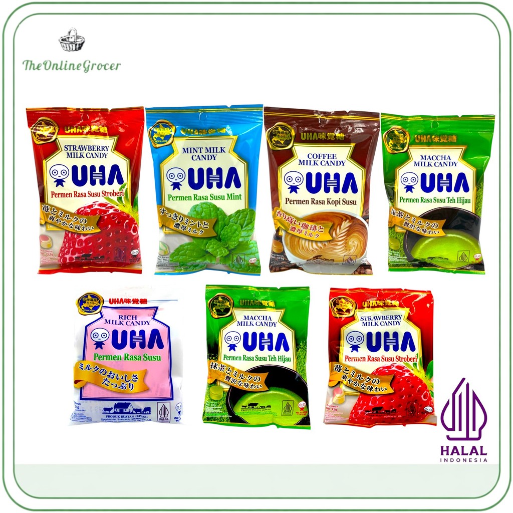UHA Milk Candy | Permen Susu UHA 51gr | Permen Susu Milk Strawberry Matcha Halal