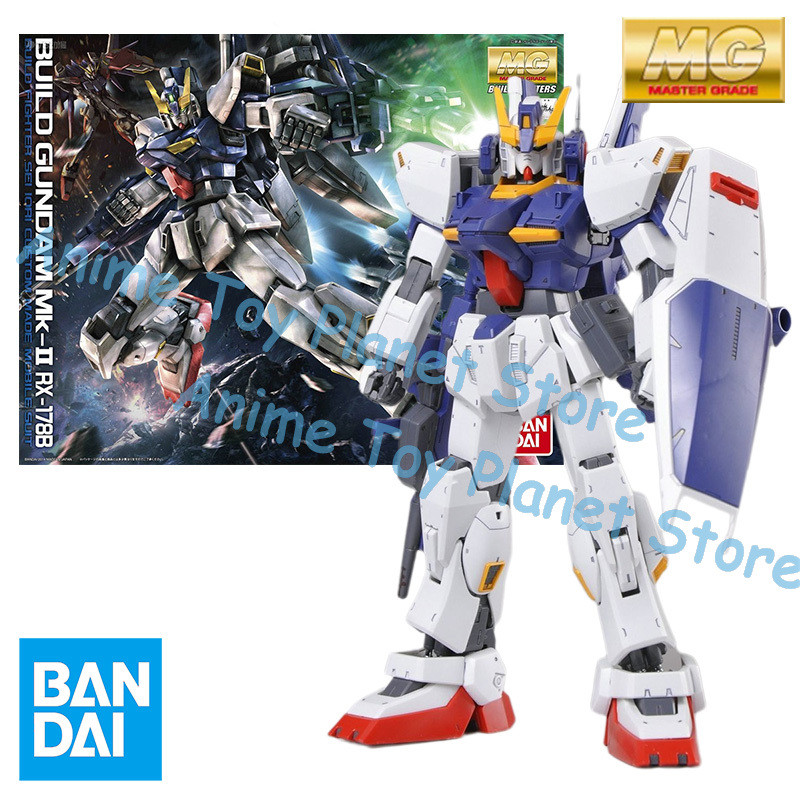 Bandai Original MODEL KIT MG 1/100 BUILD GUNDAM MK2 RX-178B Model Kit Anime Action Fighter Assembly 