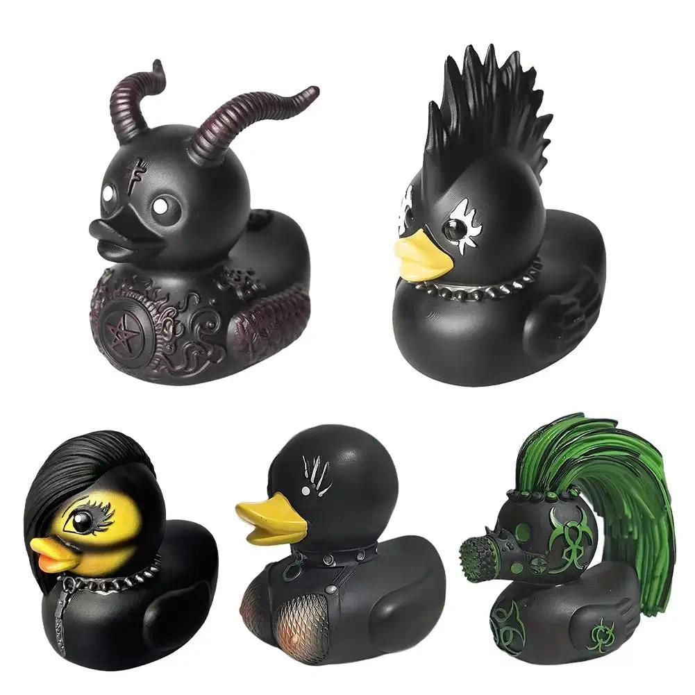 Funny Duckieville Duck Satan Duck Punk Duck Death Rock Duck Valentina Lady Brother Pent Gothic Rubbe