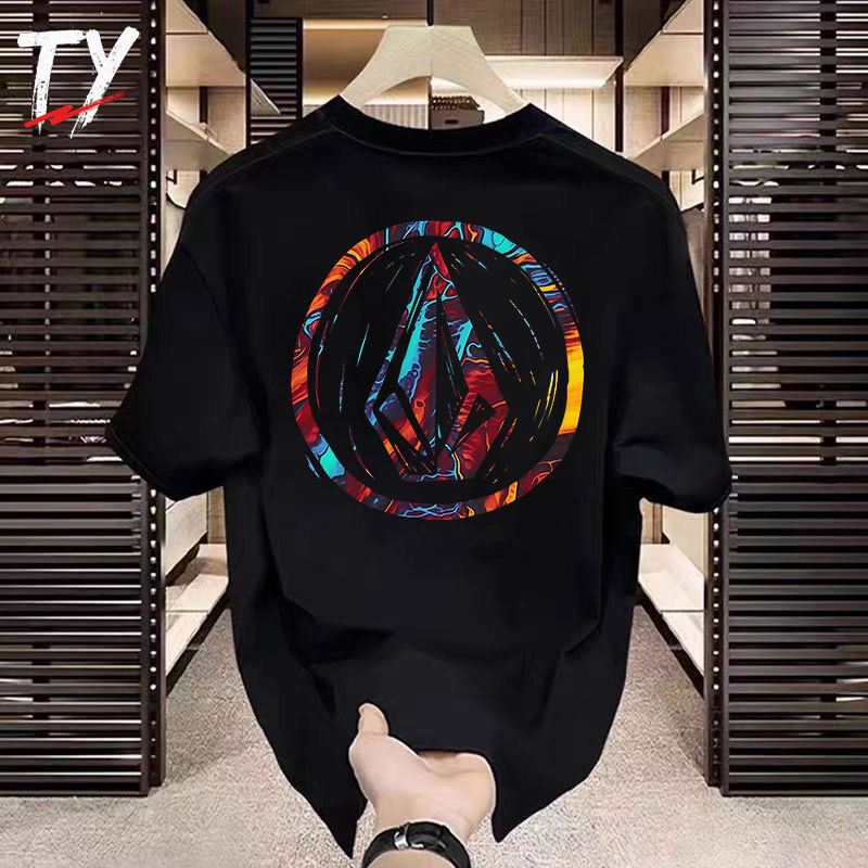 TY Baju Kaos Distro Pria T-shirt Kaos Oversize Colorful Volcom Kaos Atasan Pria Kaos Pendek Premium 