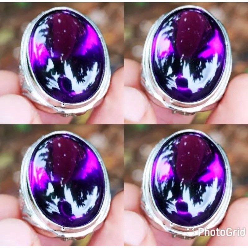 Batu akik asli kecubung bungur Tanjung bintang crystal