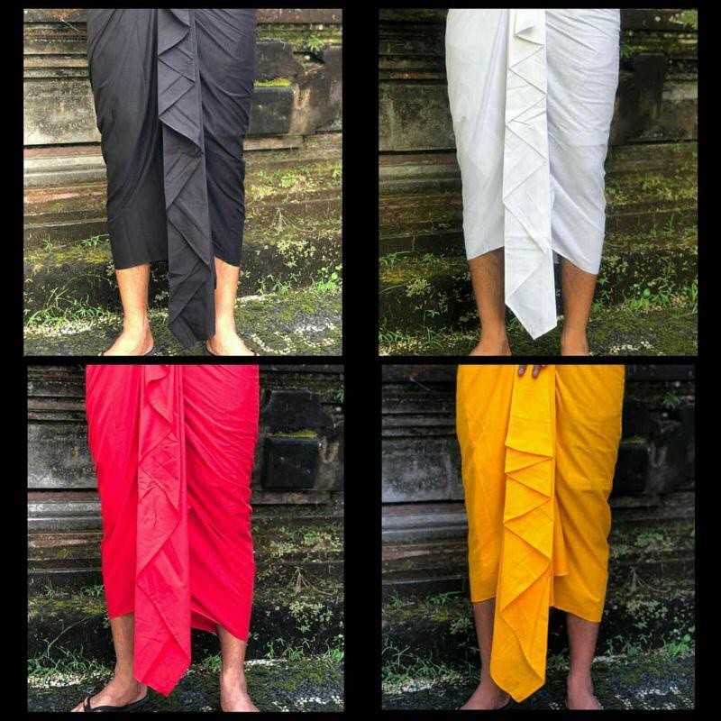 Murah KAMEN BALI PRIA SETENGAH JADI || HITAM & PUTIH POLOS || KAMEN BALI SETENGAH JADI