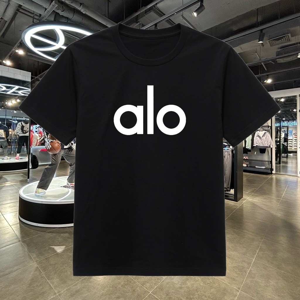 Kaos Alo Yoga Pria Wanita Baju Atasan Unisex Gym Olahraga Distro Premium Hitam Adem Nyaman