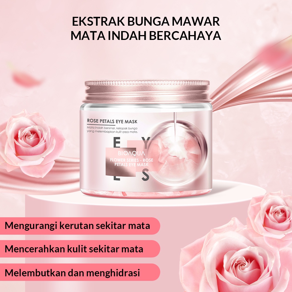 Jual BIOAQUA Flower Series Rose Petals Eye Mask 140g/80pcs Masker Mata