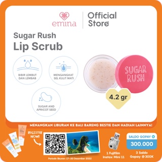 Image of Emina Sugar Rush Lip Scrub 4.2 g - Scrub Eksfoliasi Bibir Melembabkan