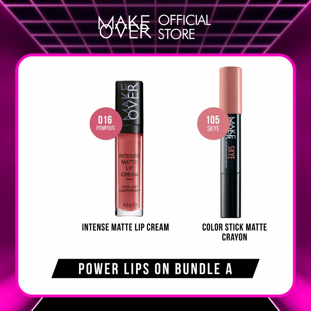 Make Over Intense Lip Statement  : Intense Matte Lip Cream, Color Stick Matte Crayon