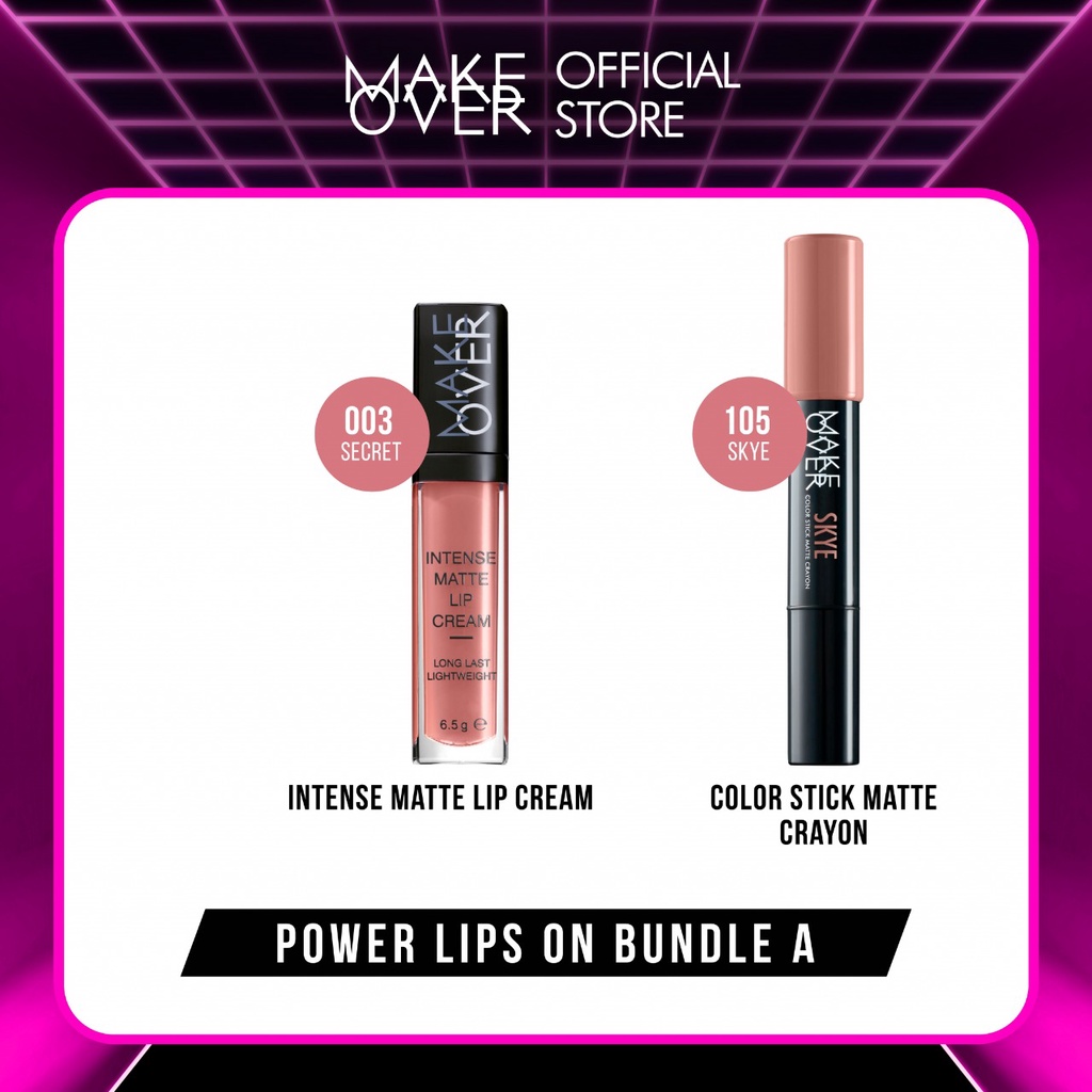 Make Over Intense Lip Statement  : Intense Matte Lip Cream, Color Stick Matte Crayon