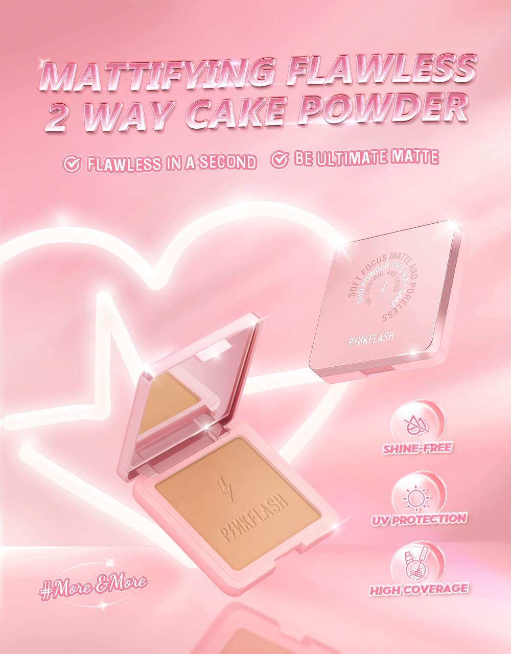 Jual PINKFLASH Face Makeup Set Mattifying Flawless Two Way Cake Powder