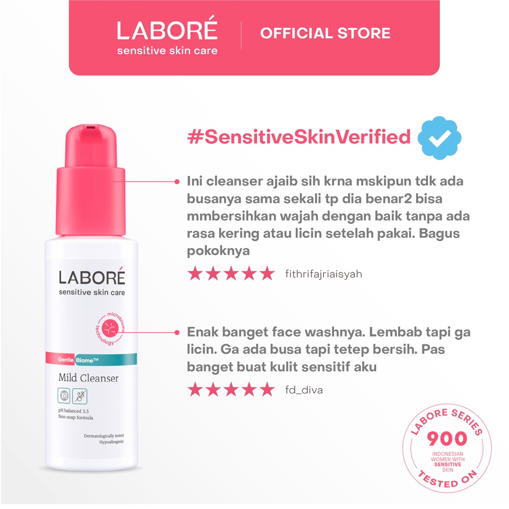 LABORE Sensitive Skin Care  GentleBiomeTM Mild Cleanser 225 ml - Pembersih Muka