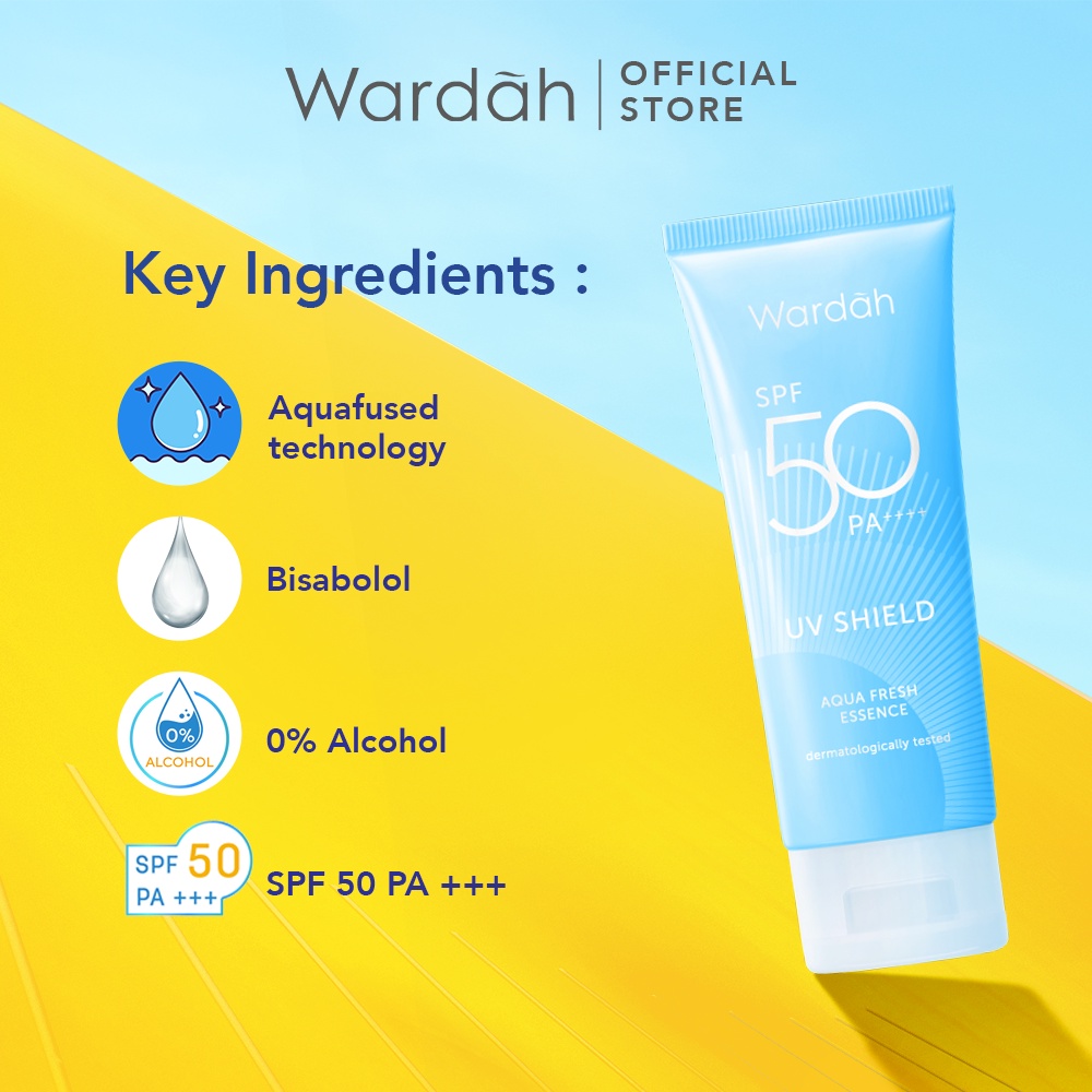 4. Wardah UV Shield Aqua Fresh Essence SPF 50 PA++++ - Sunscreen Wardah Untuk Kulit Berminyak