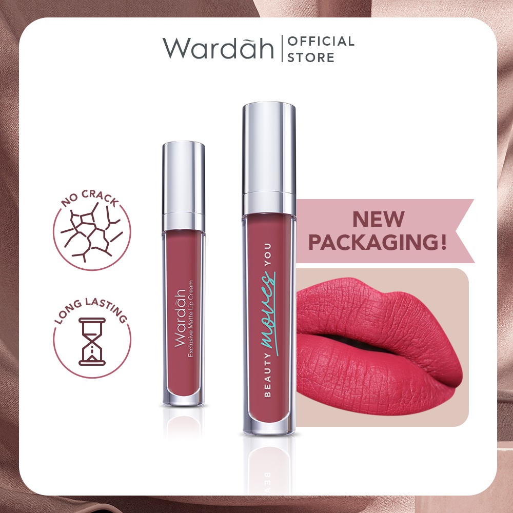 Wardah Exclusive Matte Lip Cream - Liquid Lip Cream Warna Intense dan Tahan Lama