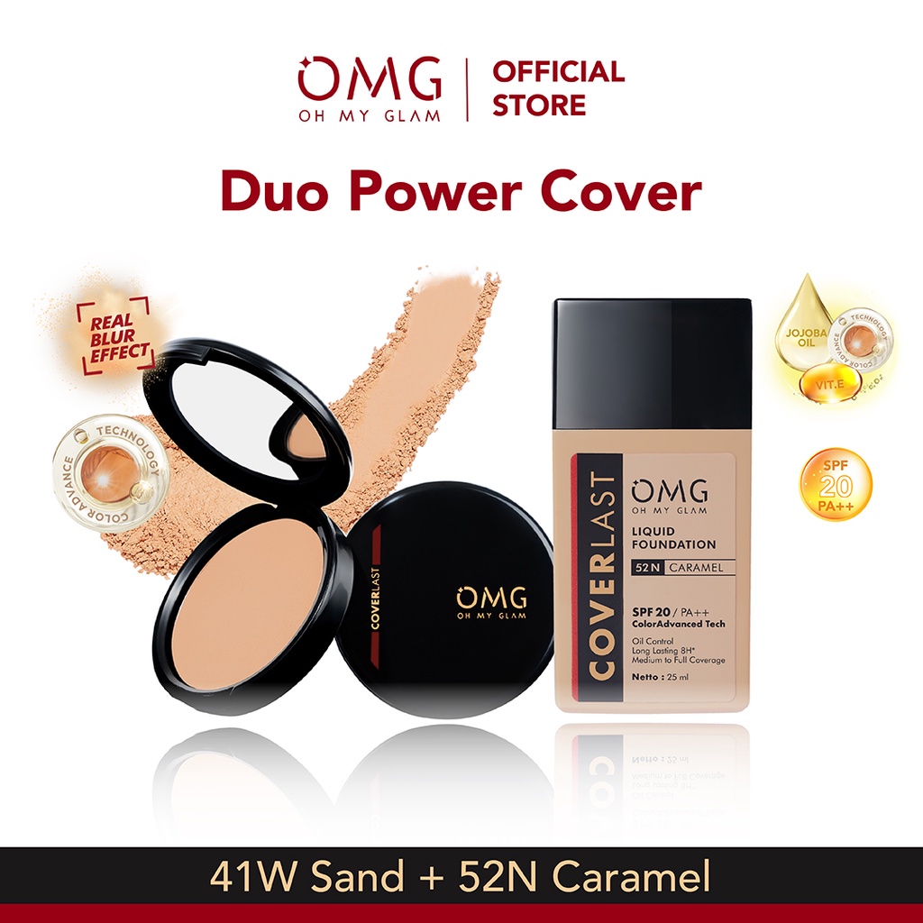 OMG FAVOURITE BUNDLE! Duo Power Cover (Foundation + Bedak Padat)