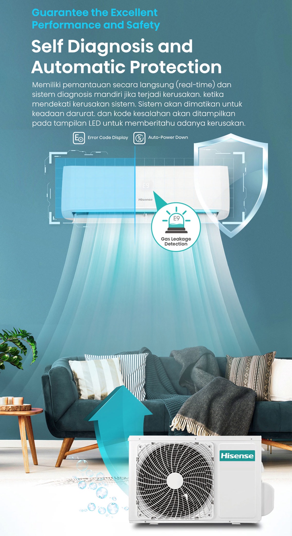Jual Hisense Ac Air Conditioner Standard 05pk12pk An05ceg Indooroutdoor Unit Only【smart 2185