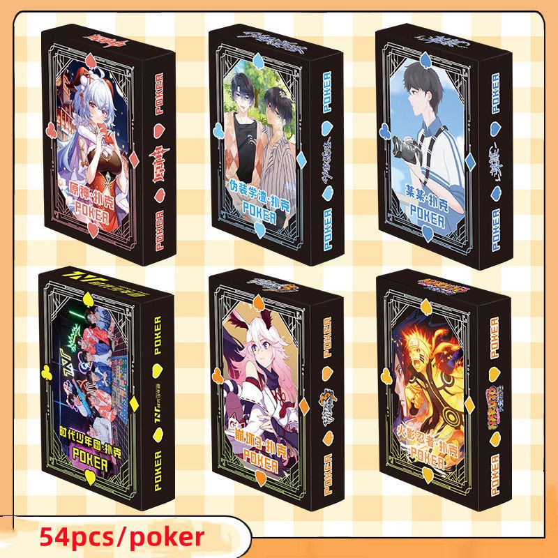 One Impact Naruto Genshin Animasi Poker Piece Kuromi 54pcs/Set Board Game Card