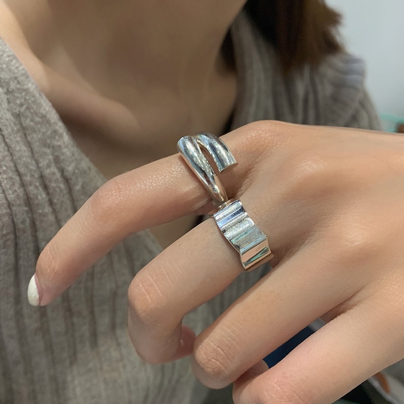 Aksesoris Cincin Benang Perak Versi Korea Retro Tren Fashion