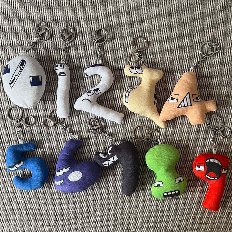 Alphabet Lore Number Zero One Plush Doll Liontin Mainan Bayi Hadiah Xmas Dekorasi Unik