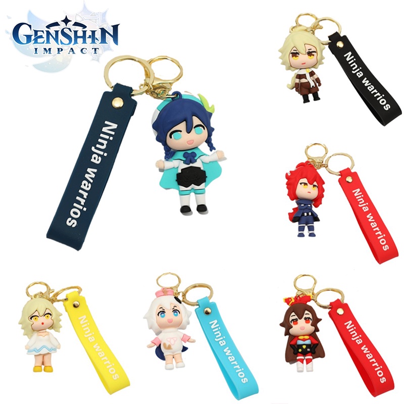 Vibrant Genshin Impact Amber Venti Keychain Mainan Paimon Kunci Gantungan Tas Liontin Hadiah