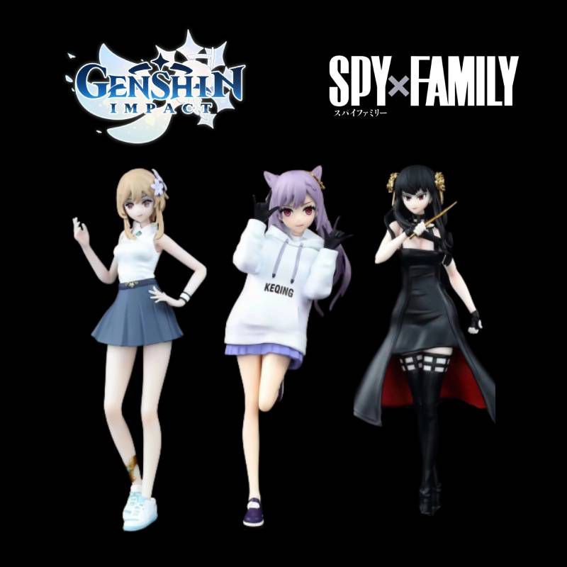 Spyxfamily Koleksi Figure Pvc Yor Genshin Impact Keqing Lumine