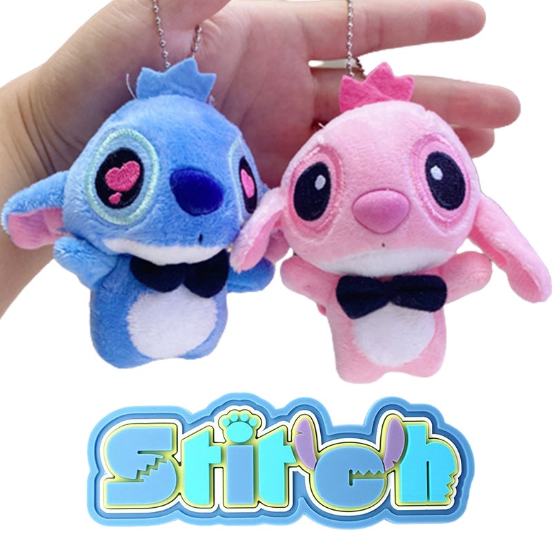 Liontin Gantungan Kunci Stitch Angel Plush- Hadiah Xmas Untuk Anak