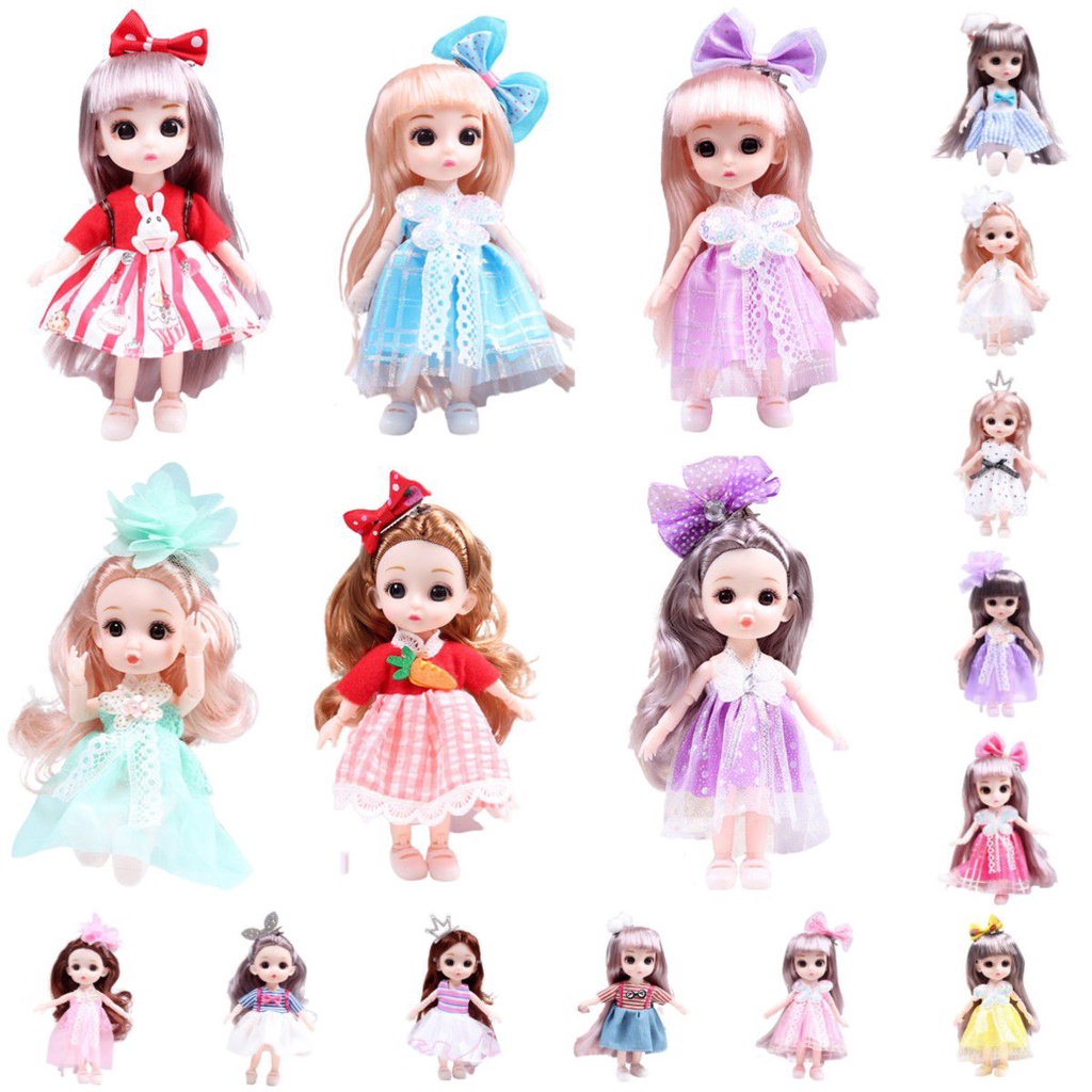 Boneka Princess Delightful 6.6in Dengan Sambungan Bergerak Model Mini Mainan Hadiah Ulang Tahun Anak