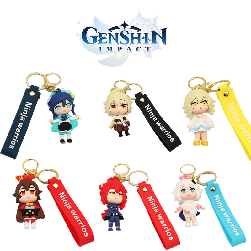 Vibrant Genshin Impact Amber Venti Keychain Mainan Paimon Kunci Gantungan Tas Liontin Hadiah