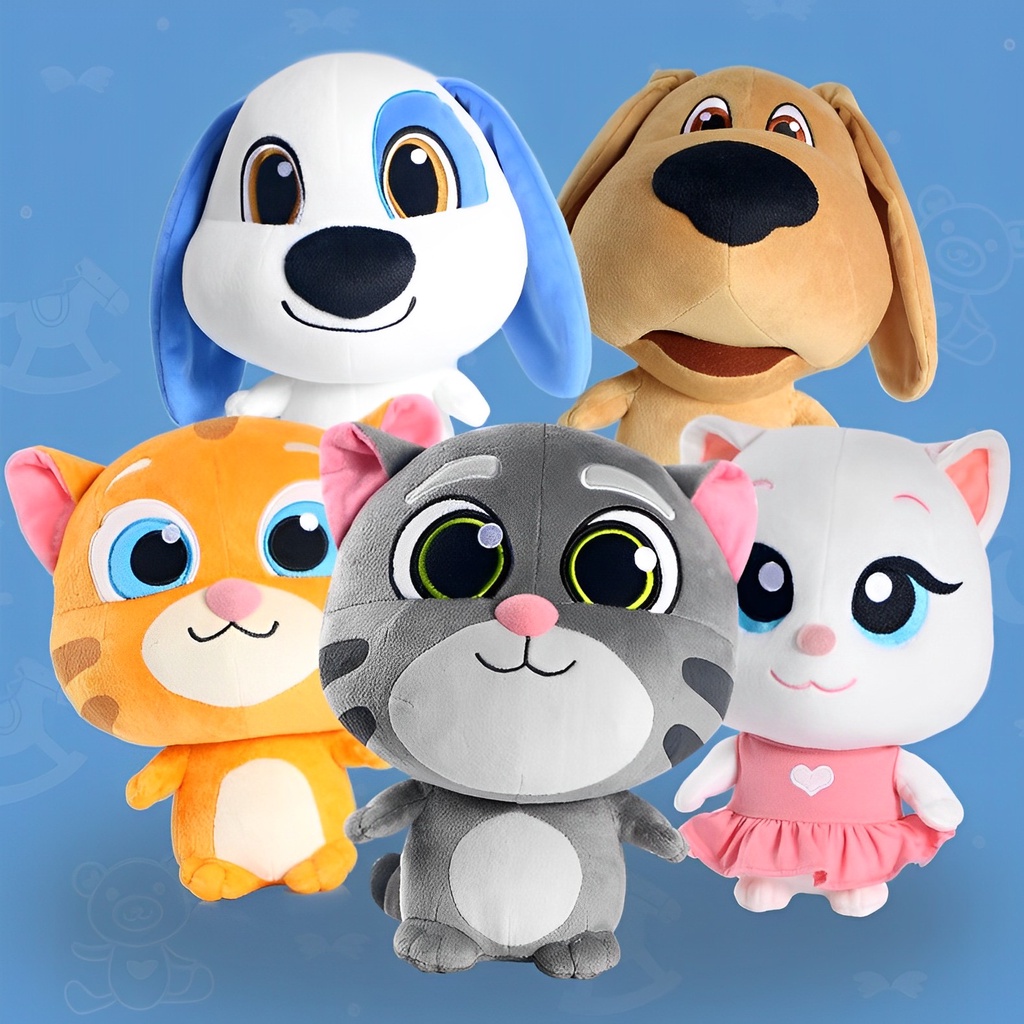 Anak-anak Berbicara Tom Kucing Mainan Boneka Plush Kartun Hewan Anjing Balita Hadiah Ulang Tahun