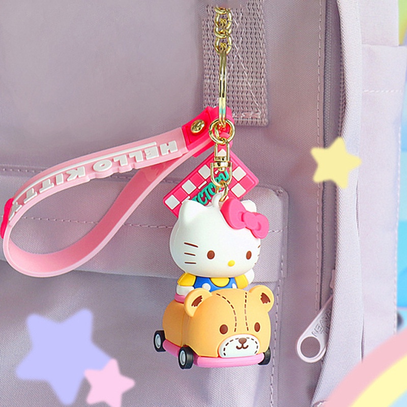 Kuromi My Melody Keychain Cartoon PVC Figure Toys Cinnamonroll Keyrings Bag Pendant Gifts
