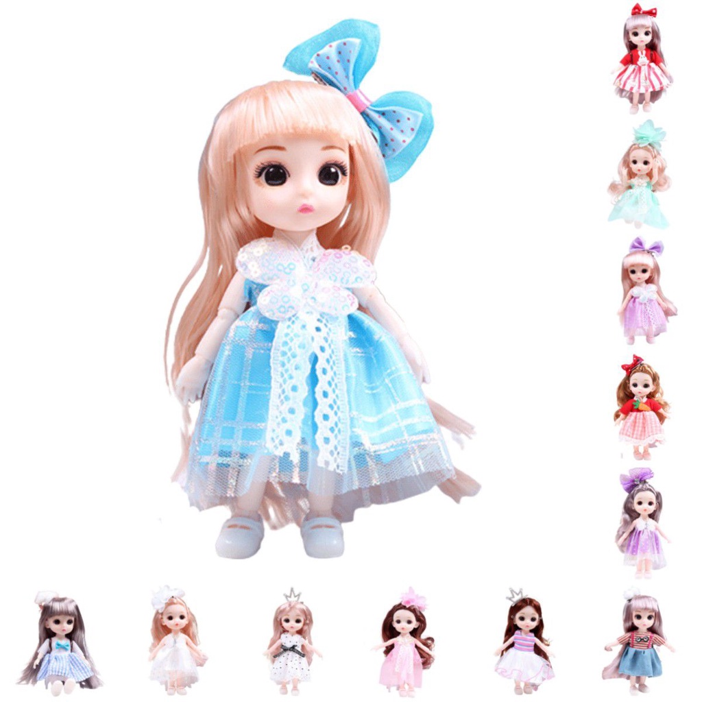 Boneka Princess Delightful 6.6in Dengan Sambungan Bergerak Model Mini Mainan Hadiah Ulang Tahun Anak