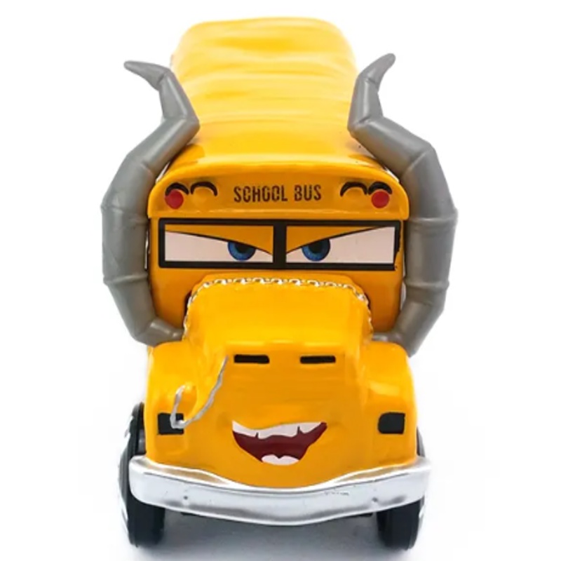 Disney Pixar Car3 Fritter School Bus Crazy Max Bull Alloy Toy Kid Model Kartun Mainan Ulang Tahun Anak Laki-Laki