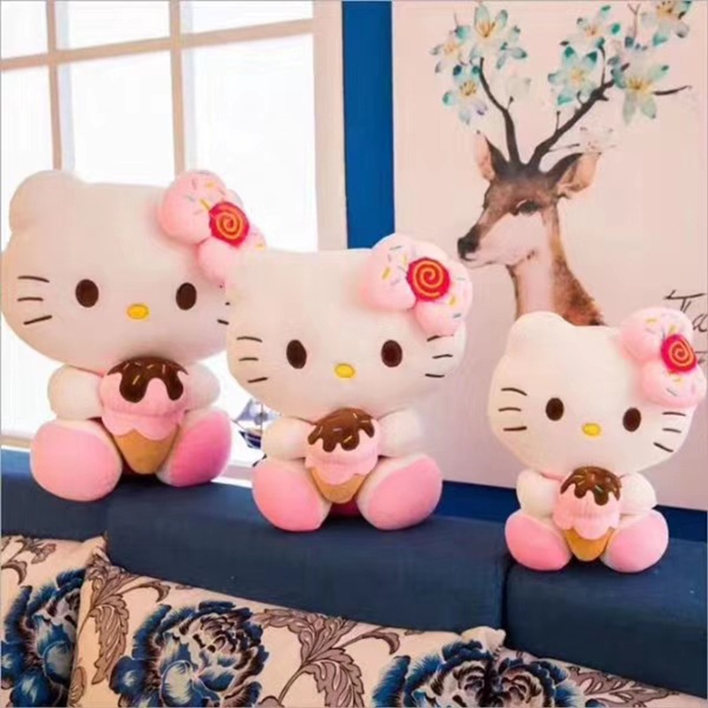 30 /40 /50cm Super Lembut Hello Kitty Ice Cream Plush Doll Hadiah Ulang Tahun Anak