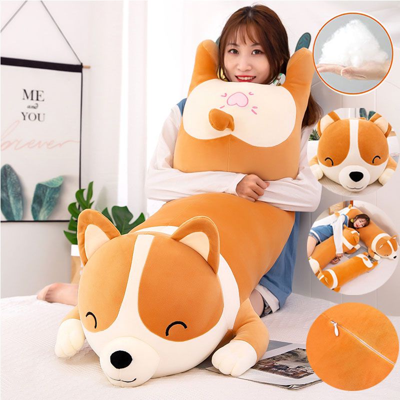 Bantal Korsgi Pendek Mewah Ramah Lingkungan24/31 /41 /47in Boneka Boneka Lembut Untuk Hadiah Ulang Tahun Xmas