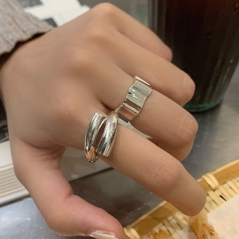 Aksesoris Cincin Benang Perak Versi Korea Retro Tren Fashion