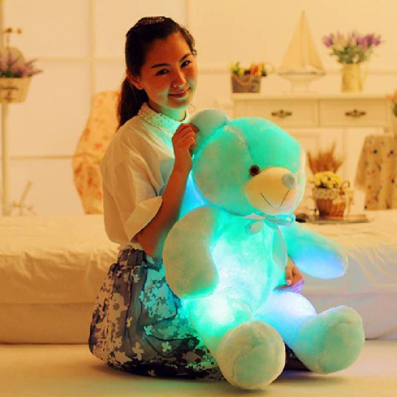 Boneka Beruang Bercahaya Mainan Led Menyala Boneka Mewah Hadiah Lembut