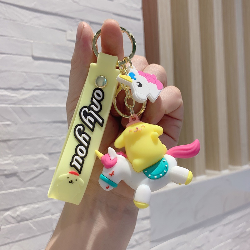 New Sanrio Keychain Pendant Cinnamoroll Kuromi Melody Kitty Twin Stars Unicorn Toy