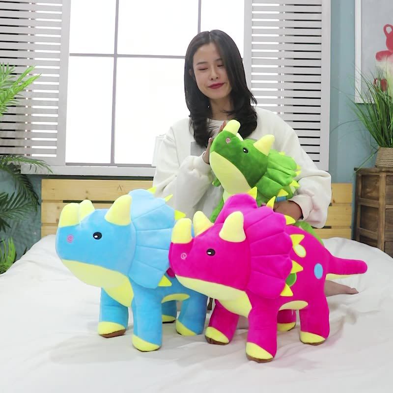 Deluxe Triceratops Dinosaurus Peluk Mainan Anak Laki-Laki Koleksi Xmas Hadiah Idea