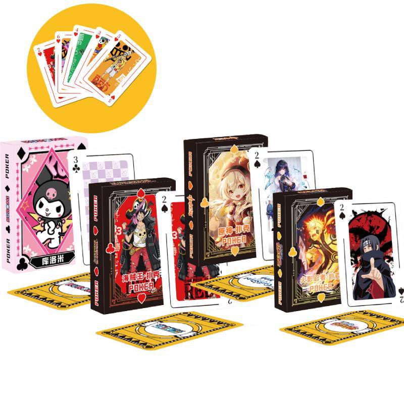 One Impact Naruto Genshin Animasi Poker Piece Kuromi 54pcs/Set Board Game Card