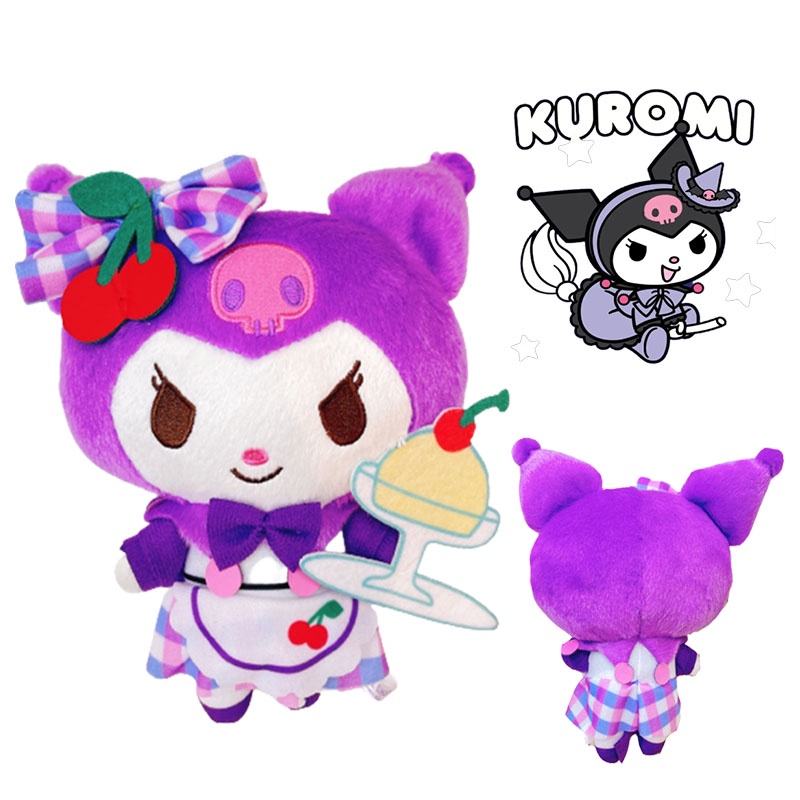 Menggemaskan Kuromi Mainan Mewah Maid Cosplay Boneka Boneka Boneka Anak Xmas Hadiah Ulang Tahun