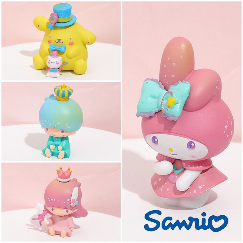 My Melody Pompom Purin Mainan Anak Model Resin Boneka Little Twin Star Dekorasi Kue