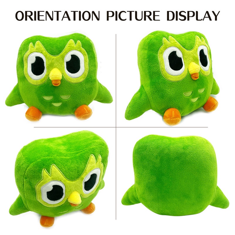 Cute 20cm Duolingo Plushie Duo 10 Year Anniversary Green Owl Gift For Kids Doll Plush Toy