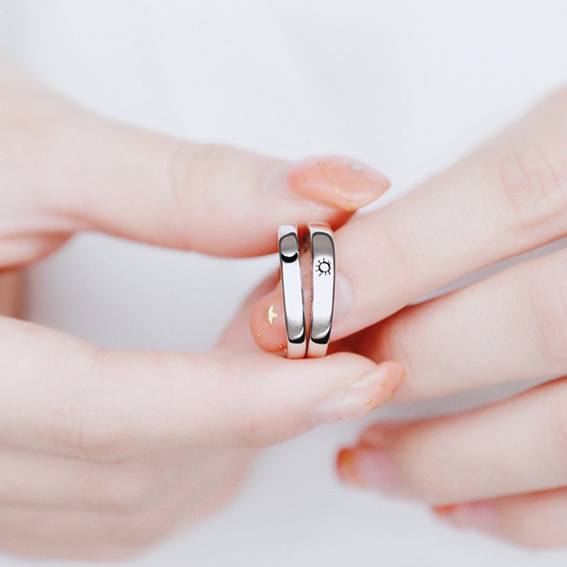 Aksesoris Cincin Matahari Dan Bulan Versi Korea Kepribadian Sederhana