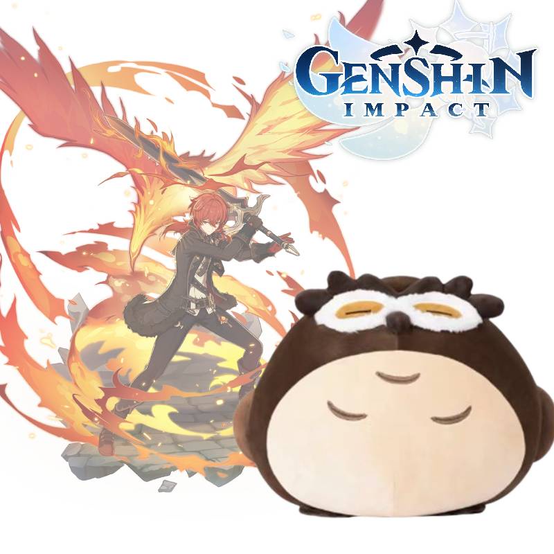 Genshin Impact Diluc Ragnvindr Nightowl Continental Mainan Mewah Boneka Lembut