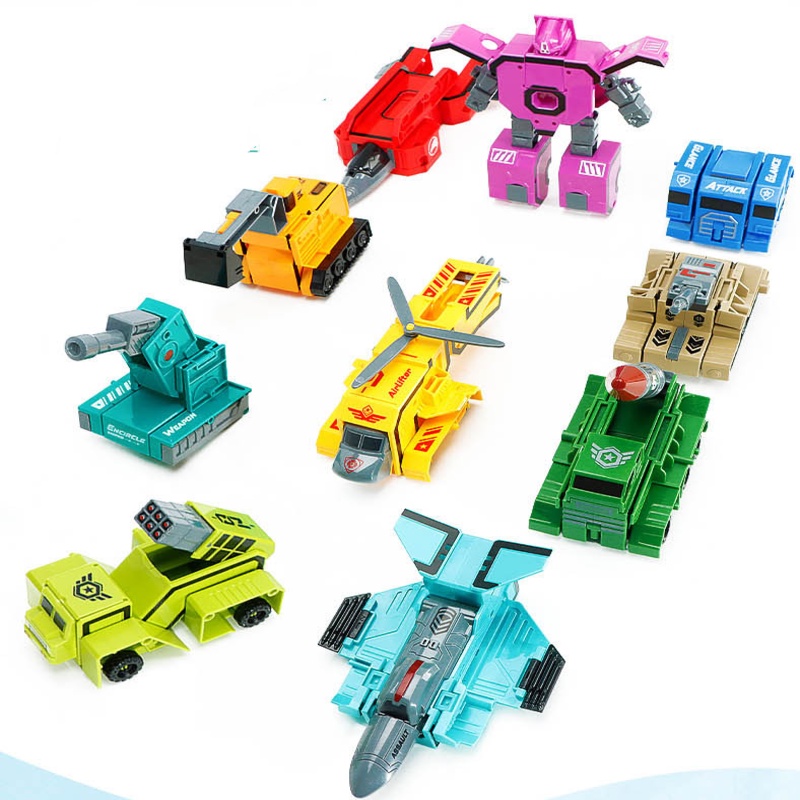 Robot Number Armour Team Creative Education Blocks Assembling Action Figure Transformation Number Deformation Robot Toy For Children