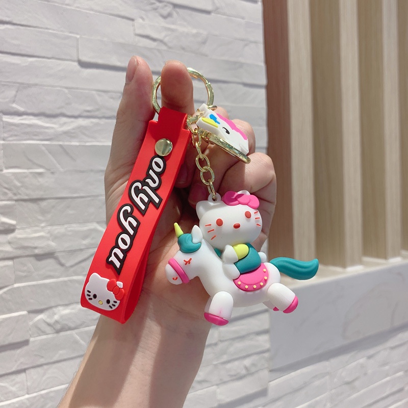 New Sanrio Keychain Pendant Cinnamoroll Kuromi Melody Kitty Twin Stars Unicorn Toy